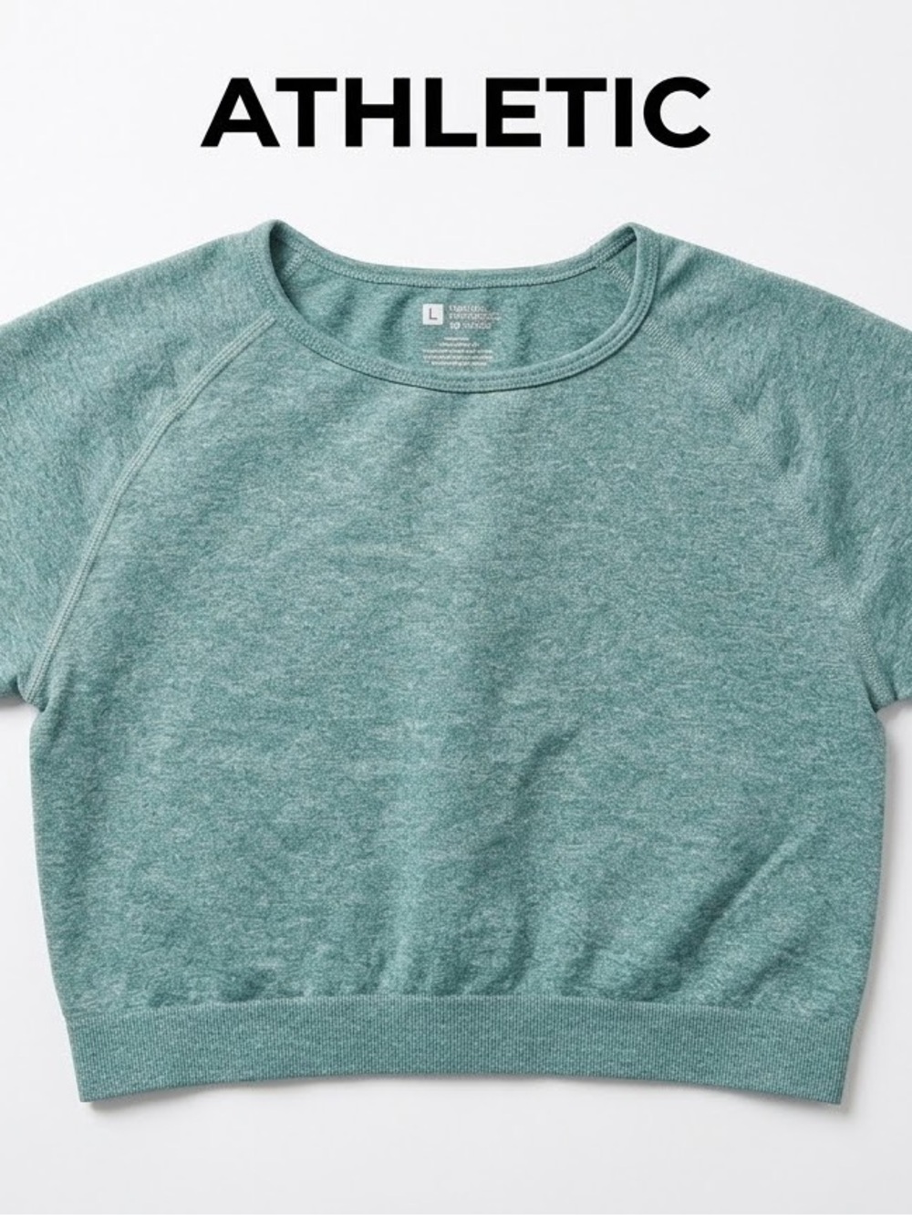 Yoga Studio-Ready Seamless  Crop Top Heather Sage Green Seafoam